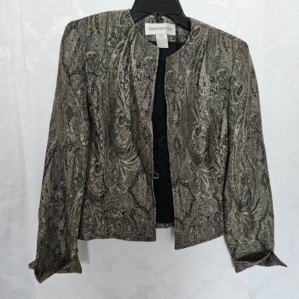 **Jones New York Vintage Paisley Brocade Jacket**
